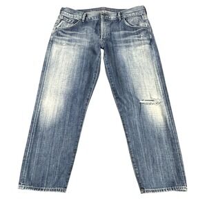 Citizens of Humanity Skyler Jeans Womens 27 Crop Boyfriend Distressed Button Fly